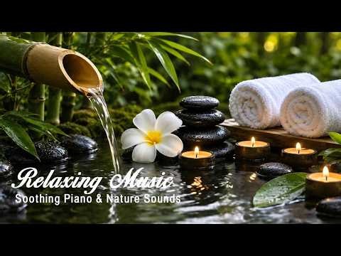 Relaxation Music: Bamboo Water Fountain + Healing Piano 🌿 Sleep Music, Meditation and Nature Sounds