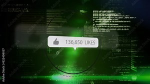 Digital video of computer programming scripts with increasing social media likes