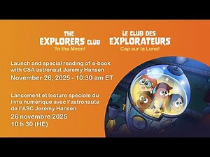 LIVE - Launch and special reading of The Explorers Club e-book with Jeremy Hansen