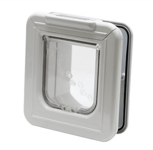 Cat Mate Elite Microchip Pet Door with Timer Control, LCD Display, and 4-Way Locking Options, White