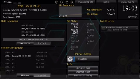 ASRock Z590 Taichi BIOS overview