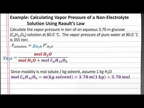 CHEM 201: Calculating Vapor Pressure of a Non-Electrolyte Solution Using Raoult's Law