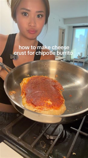 making cheese crust for chipotle burrito