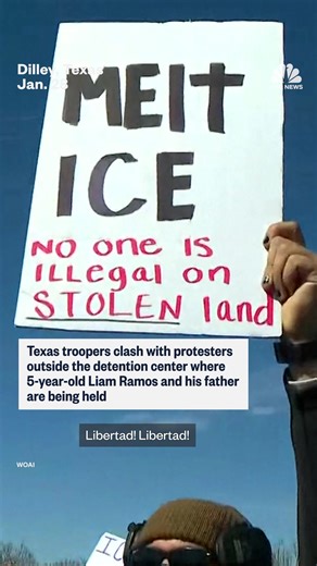 Texas authorities clash with protesters outside the ICE facility in Dilley, Texas, where a 5-year-old boy and his father are being held. | NBC News