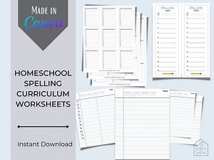 Customizable Homeschool Spelling Curriculum Worksheets - Etsy