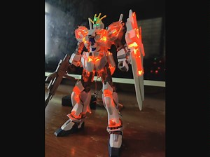 【自制】万代HG机动战士高达NT叙述高达C装备加灯改造发光
