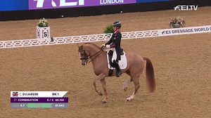 25K views · 8K reactions | Golden girl Charlotte Dujardin does it again!  The gorgeous Gio gave his all as this Dressage dream team blew the British crowd away with perfect precision and effortless elegance!  A London leg of the FEI Dressage World Cup that we’ll remember for a long time to come. What a night!  #PursuitOfPerfection The London International Horse Show | Fédération Equestre Internationale | Facebook