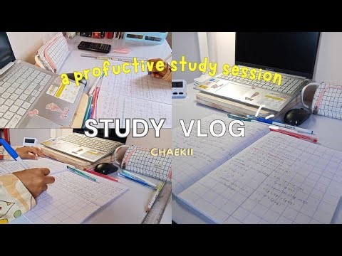 Productive Study Vlog 🌿📖 | Realistic Student Life + Productive Study Day | Chaekii