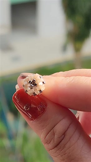 petite collection. beige satin delica beads.