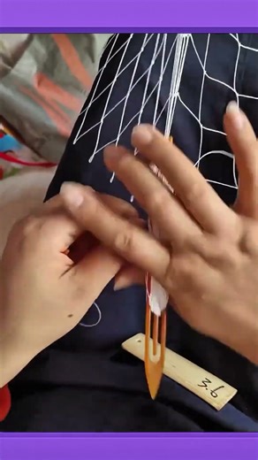Net Stitching Process with Precision and Skill #Crafting #Manufacturing
