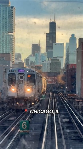 CTA Brown Line train meets a CTA Purple Line train #Chicago #Trains