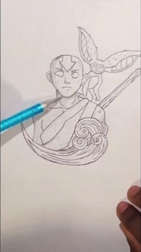 Avatar Aang the last air bender 🍃. #drawing #anime #animesketch #sketch #art #fyp #shorts #aang