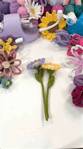 FLORES 3D CON TRICOTIN ELÉCTRICO #icord #crochet #diy #handmade #tricotin #knitted
