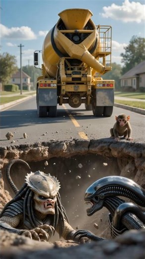 Predator & Alien Rise from the Muddy Pit! ⚔️👽 #predator #alien #shorts