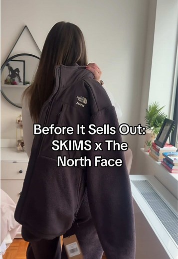 North Face x SKIMS Fleece Jacket Try-On & Size Guide