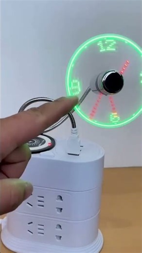 2-in-1 LED Clock Fan! (Cr: @HomeGizmosDaily) #techurdu #coolgadgets #amazonfinds #shorts #gadgets