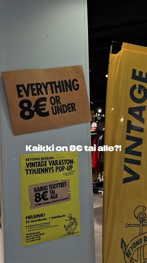 Kauppakeskus Forum, Helsinki on Instagram: "@beyondretro_helsinki Vintage Stock Clearance Pop-up saapui taas Forumiin! 🧥👜 😍🛍️ Kaikki tuotteet 8€ tai alle 📦 Päivittäinen täydennys eli uutta löydettävää joka päivä! 📅 23.1.–1.2. 📍 Forum, 0. kerros ⏰ Ma–Pe 10–20, La 10–19, Su 12–18 Nappaa kaveri mukaan ja tule tekemään parhaat vintage löydöt 🔥👯‍♀️💫"