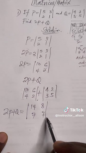 2025 JAMB Possible Questions on Matrix Topics