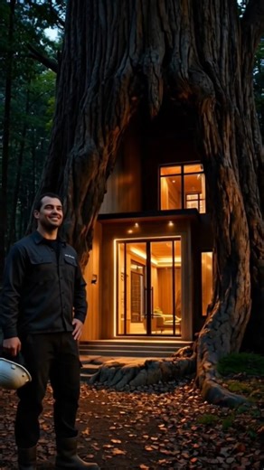 Building a Backyard Shed Inside a Tree Trunk....#BackyardProject #Woodworking #CreativeBuild