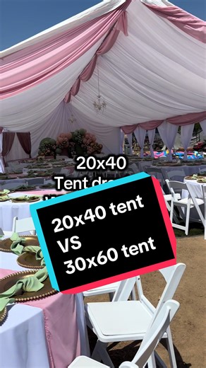 Tent 20x40 with draping and 30x60 tent with draping so you can see the difference #tent #decoration #pattysluxevents #draping #rent