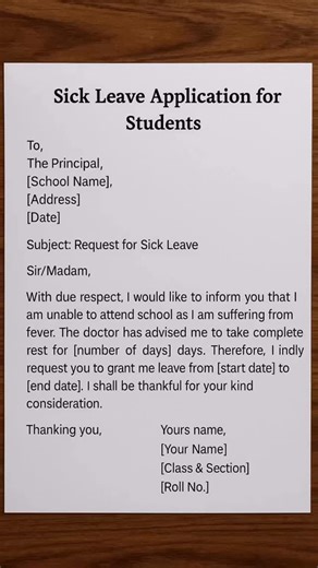 🤓Learn English Challenge 🤓 on Instagram: "Application for sick leave"