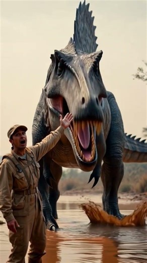 Face à un Spinosaurus… et il rugit ! #spinosaurus #dinosaure #prehistoire