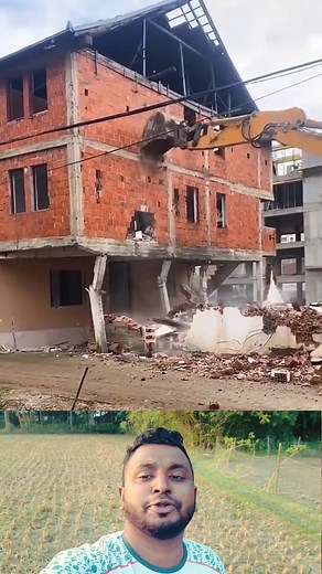 Watch an excellent method for safely demolishing old, disused buildings using vehicles. #reels #building #cars #flypシ #usa | Md Miwazi Khan
