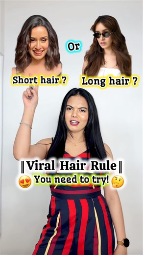 Ankita | Fashion & Beauty on Instagram: "Share this & follow for more such tricks 🥰✨ This is the 2.25-inch hair rule — a quick face measurement trick to help you figure out if short or long hair suits you better! It’s super simple and shockingly accurate 😍 Check out my other videos if you wanna upgrade your styling! 😉🫶 #HairTips #HairMakeover #FaceShapeGuide #ShortHairVsLongHair #BeautyTricks #StylingHacks#fashionblogger #haircut #hairstyles #hairstylist #fashiontips ( short hair vs long hai