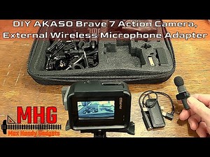 DIY AKASO Brave 7 Action Camera, External Wireless Microphone Adapter