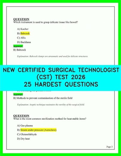 2026 CST Exam Prep: Pass the 25 Hardest Certified Surgical Technologist Practice Questions