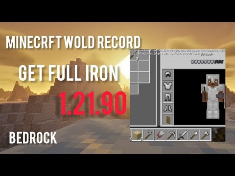 Minecraft get full iron tools and armor (world record) bedrock