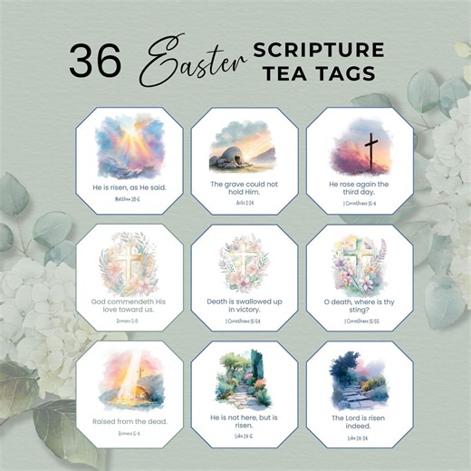 Easter Scripture Tea Bag Tags With KJV Bible Verses – Christian Printable for Evangelism, Resurrection Tea Party Favor, Church Event Gift - Etsy