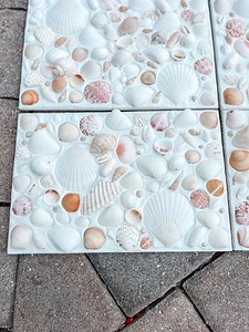Handcrafted Seashell Tile: Coastal Beach House Decor (8x12 Inches) - Etsy