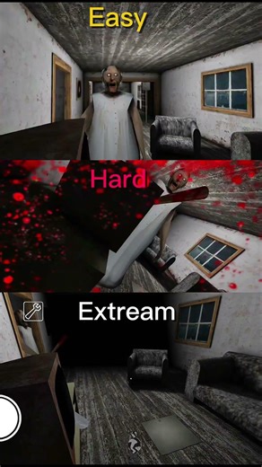 Easy mode vs Normal mode vs Hard mode vs Extreme Mode In Granny 1 #granny #grannygame #robbykeene
