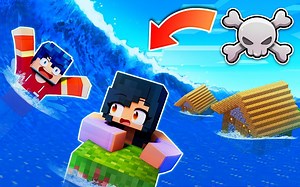 【Aphmau】我的世界|海啸来袭！Minecraft TSUNAMI Floods Our Server!