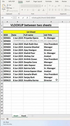 VLOOKUP between two sheets in excel #exceltips #excel #exceltricks