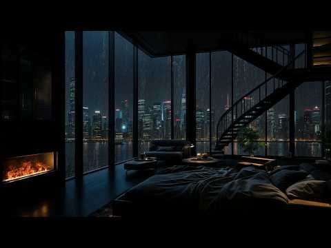 No Ads 🌙 Dark Room Rain Ambience | Heavy Rain Sounds for Deep Sleep, Focus & Relaxation 🌧️