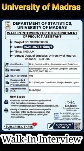 Walk-In interview: IDE University of Madras 👍👍👍 #education