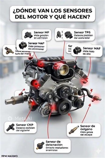 Donde van los sensores del motor y su funcionamiento. #automobile #mecanica #mechanic #taller #auto