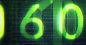 Digital Numbers with Glitch and Code Effect