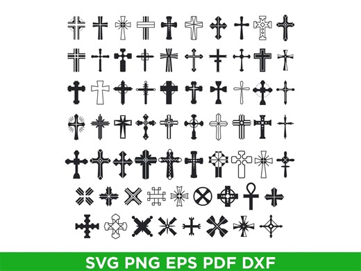 Christian Cross SVG Bundle, Religious Vector Clipart (PDF) - Etsy