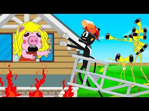Rescue Squad Cartoon Cat x Cartoon Dog Rescue Piggy - Roblox Piggy Animation - GV Studio