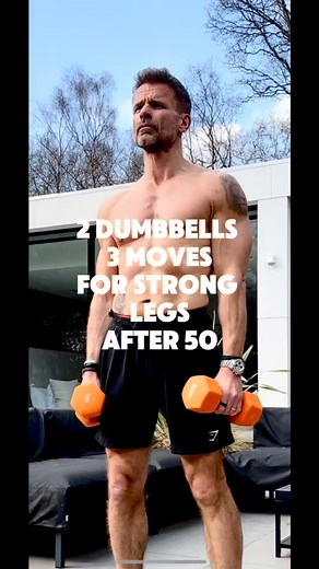 2 Dumbbells, 3 Moves for stronger legs in midlife. #noexcuses #neverskiplegday 💪 #legexercises #dumbbellworkout #dumbbelllegworkout #dumbbellexercises #dumbbells #homeworkout #fitover50 #strongafter50 #legdayworkout #legworkout #legstrength #fitover40 #fitat50 #fitness #midlifefitness #fitinmidlife #fitnessmotivation #over50 | Fit in Midlife