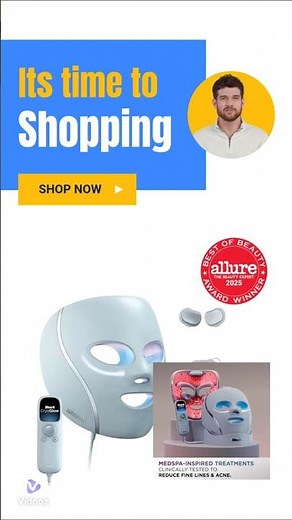 ✨ Shark CryoGlow LED Face Mask | Red & Blue Light Therapy for Anti-Aging & Blemish Repair 💙💆‍♀️