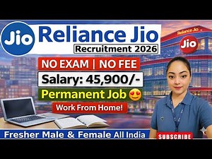 Reliance Jio Work From Home Job 2026 | 10th Pass Jobs | Online Jobs At Home | Reliance Jio WFH Job