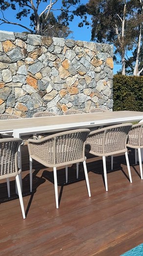 393K views · 514 reactions | Outdoor Entertaining made easy with our ‘Adele’ extension table in ‘Travertino’ paired with ‘Bali’ outdoor dining chairs ✨   Shop our range of outdoor dining furniture online or visit your local Outdoor Elegance Showroom. | Outdoor Elegance | Facebook