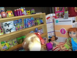 Frozen Anna Elsa Crystal Toddler Dolls Play Video Store Shopping Mini Brands 5 Surprise Shop Play