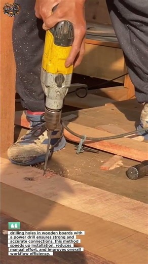precise wood drilling using power drill | efficient carpentry workflow