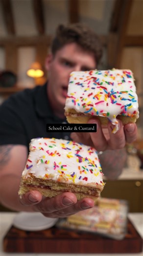 School Cake & Custard — Classic British School Cake Recipe