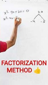 Solution of QUADRATIC EQUATION by Factorization Method #education#factorization